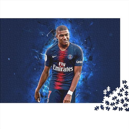 1000-teiliges Puzzle Kylian Mbappé Puzzles für Erwachsene Holzspiele Puzzle-Herausforderungsspielzeug (75x50cm) von WTCBQC