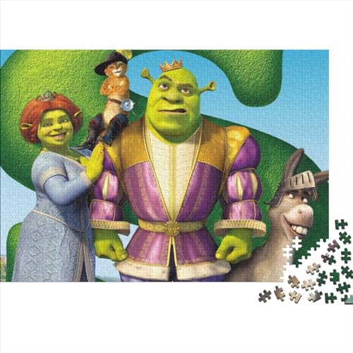 1000-teiliges Puzzle Shrek-Puzzle für Erwachsene, Holzpuzzle, interessante Stressabbau-Puzzles (75x50cm) von WTCBQC