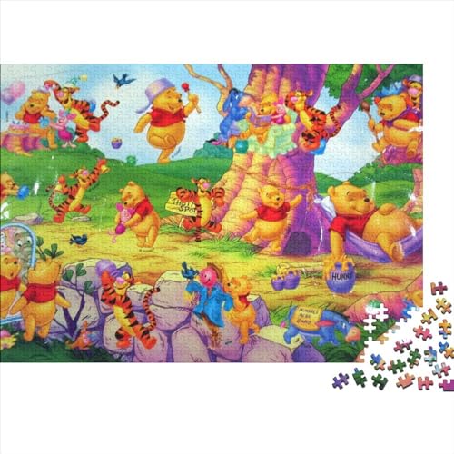 1000-teiliges Puzzle Winnie Puuh, Puzzles für Erwachsene, Holzspiele, Puzzle-Herausforderungsspielzeug (75x50cm) von WTCBQC