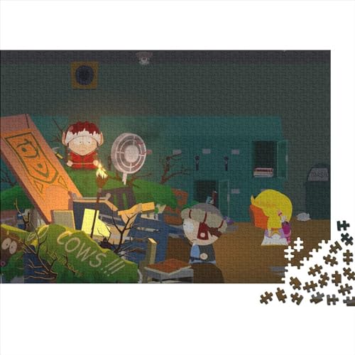 300 Teile South Park Puzzle für Erwachsene und Kinder,kreatives rechteckiges Puzzle,Holzpuzzle,lustiges Lernspielzeug (40x28cm) von WTCBQC