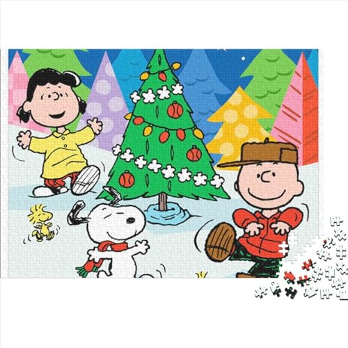 300-teiliges Holzpuzzle, Snoopy-Puzzle, Heimwanddekoration, Lernspielzeug, Geschenk für Familienspiel (40x28cm) von WTCBQC