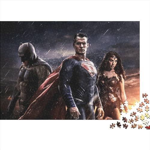 300-teiliges Puzzle für Erwachsene, Superman-Puzzle, Familienspiel, Holzpuzzle, (40x28cm) von WTCBQC