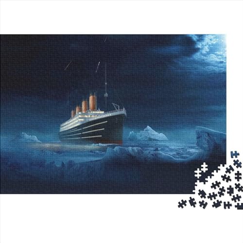 300-teiliges Puzzle für Erwachsene, Titanic-Puzzle, Holzpuzzle, Brain Challenge-Puzzle, Spielzeugspiel (40x28cm) von WTCBQC