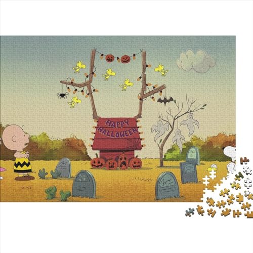 300-teiliges Puzzle für Erwachsene und Kinder, Snoopy-Puzzle, DIY-Holzpuzzle, Spielzeug, Heimdekoration (40x28cm) von WTCBQC
