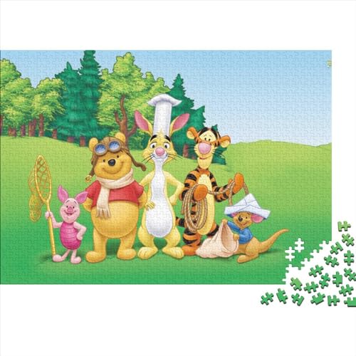 300-teiliges Puzzle für Erwachsene und Kinder, Winnie Puuh, Puzzle-Herausforderung, Familienspiel, Rätsel mit hohem Schwierigkeitsgrad (40x28cm) von WTCBQC