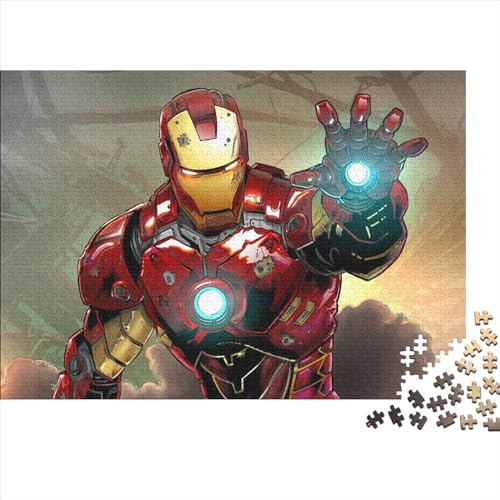 500-teiliges Holzpuzzle für Erwachsene, Iron Man-Puzzles, Kinderpuzzle-Geschenke, Puzzles für Familienspiele (52x38cm) von WTCBQC