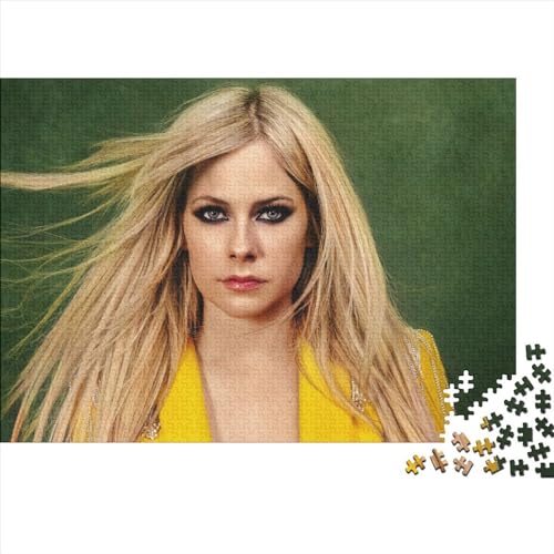500-teiliges Puzzle für Erwachsene, Avril Ramona Lavigne-Puzzles, schwieriges Puzzle, Lernspiele, Heimdekoration (52x38cm) von WTCBQC