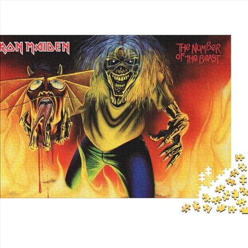 500-teiliges Puzzle für Erwachsene, Iron Maiden-Puzzles, Familienspiel, Holzpuzzle, (52x38cm) von WTCBQC