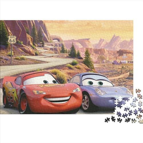 Cars Movie-Puzzlespiel für Kinder und Erwachsene,1000-teiliges Puzzle aus Holz,kreatives Dekomprimierungsspiel (75x50cm) von WTCBQC