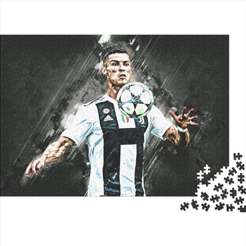 Cristiano Ronaldo Puzzles für Erwachsene, 1000-teilige Puzzles für Kinder, Holzpuzzles, herausforderndes Spiel (75x50cm) von WTCBQC