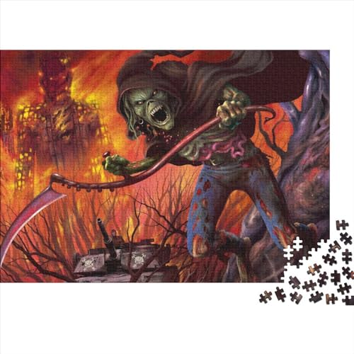 Iron Maiden-Puzzles, 500 Holzpuzzles, Geschenke für Erwachsene und Kinder, Geschenke, Puzzle, Familienspiel, Spielzeug (52x38cm) von WTCBQC