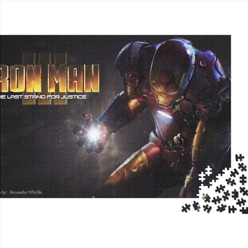 Iron Man 1000-teiliges Puzzle für Erwachsene,kreatives rechteckiges Puzzle,Holzpuzzle,Puzzle,Geschenk für Freunde,Familie (75x50cm) von WTCBQC