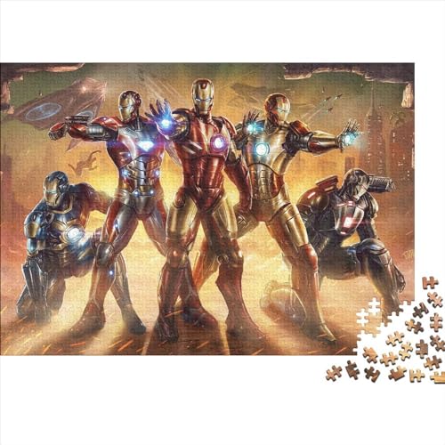 Iron Man-Puzzle für Erwachsene, 500-teiliges Puzzle für Erwachsene, Holzpuzzle, kreativ für Erwachsene, herausforderndes Spiel (52x38cm) von WTCBQC