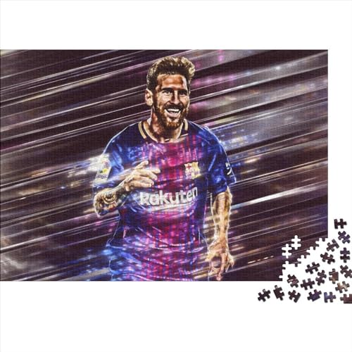 Lionel Messi 1000 Teile Puzzle für Erwachsene | Holzpuzzle für Kinder | Tolle Geschenkpuzzles für Erwachsene | Familienspiel (75x50cm) von WTCBQC