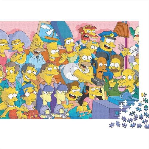Lustige Puzzles für Erwachsene, 300 Teile, Die Simpsons-Puzzles für Holzpuzzles, pädagogisches Spielzeugpuzzle zum Stressabbau (40x28cm) von WTCBQC