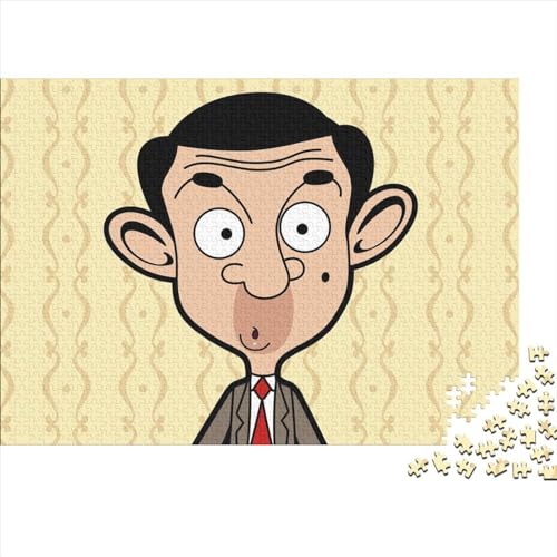 Mr. Bean 500-teiliges Puzzle für Erwachsene,kreatives rechteckiges Puzzle,Holzpuzzle,Puzzle,Geschenk für Freunde,Familie (52x38cm) von WTCBQC