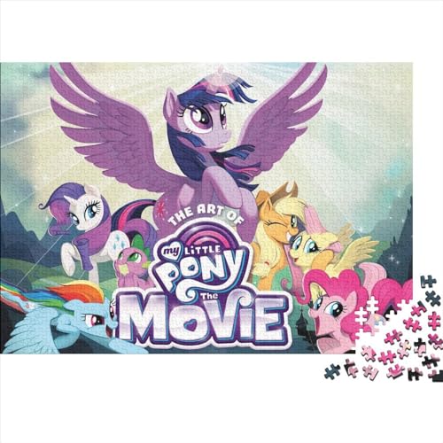 My Little Pony Puzzles, 300 Holzpuzzles, Geschenke für Erwachsene und Kinder, Geschenke, Puzzle, Familienspiel, Spielzeug (40x28cm) von WTCBQC