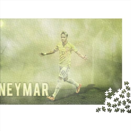 Neymar 300 Holzpuzzle für Erwachsene, Puzzles für Erwachsene, einzigartige Form, Puzzle-Geschenke, Puzzles für Familienspiele (40x28cm) von WTCBQC