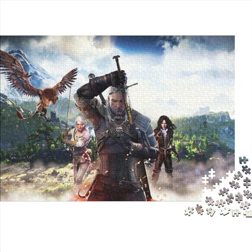 Puzzle für Erwachsene, 1000 Teile, The Witcher, DIY-Kreativpuzzle, Holzpuzzle für Kinder ab 12 Jahren und Erwachsene (40x28cm) von WTCBQC