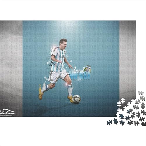 Puzzle für Erwachsene, Lionel Messi, 500 Teile, Puzzle für Kinder ab 12 Jahren, Holzpuzzle, Spielspielzeug für Erwachsene (52x38cm) von WTCBQC