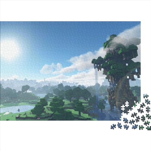 Puzzles 1000 Teile Kinder-Erwachsenen-Puzzle, Minecraft-Spiel, Puzzles, Kunst, DIY-Spiel, Geschenk, Spielzeug, Familienspiel (75x50cm) von WTCBQC