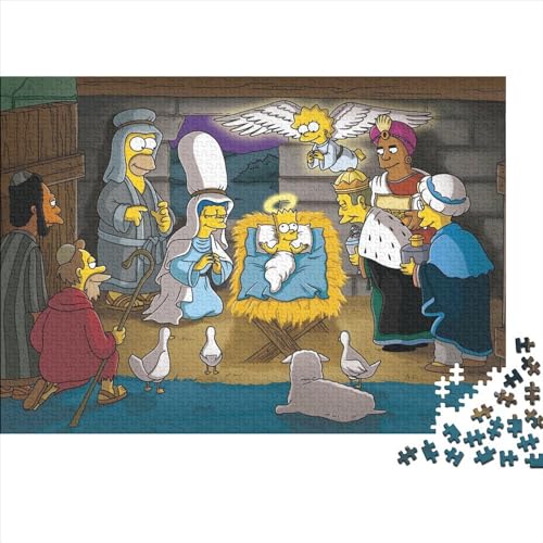 Puzzles 300 Teile für Erwachsene, Die Simpsons, Puzzle-Set, Spielzeug für Erwachsene, Geschenk, Puzzle für Zuhause, Wanddekoration (40x28cm) von WTCBQC