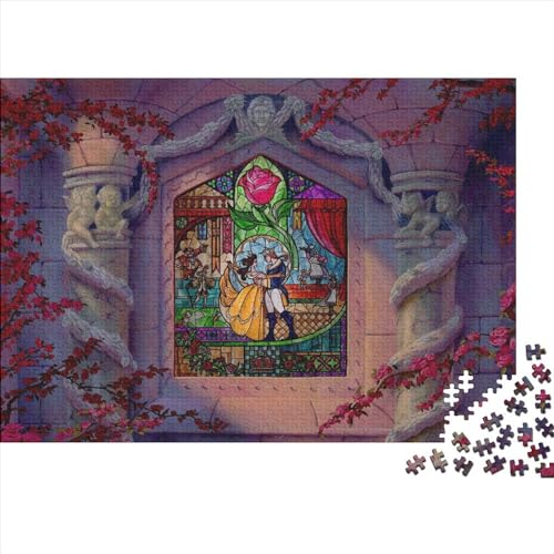 Puzzles 300 Teile für Erwachsene Die Schöne und das Biest 300 Teile Puzzle für Erwachsene und Jugendliche, kreative Holzpuzzle-Lernspiele (40x28cm) von WTCBQC