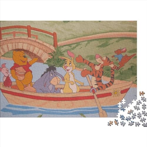 Puzzles 300 Teile für Erwachsene Winnie The Pooh Puzzle für Kinder, quadratisches Puzzle für Kinder für Erwachsene und Kinder, Holzpuzzles, einzigartige Herausforderungsspiele (40x28cm) von WTCBQC
