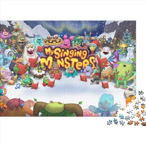 Puzzles für Erwachsene, 300 Puzzle-Spielzeuge, Mein singendes Monster, Puzzle für Erwachsene, Holzpuzzle, Familienspaß, Puzzles (40x28cm) von WTCBQC