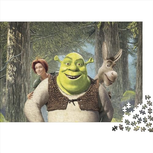 Puzzles für Erwachsene, 500 Teile, Shrek-Puzzles für Erwachsene und Kinder, Holzpuzzles, Spiel, Herausforderungsspielzeug (52x38cm) von WTCBQC