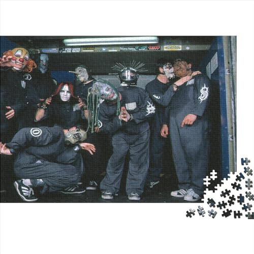 Slipknot Bands Puzzle, 1000 Teile Puzzle, Holzpuzzle für Erwachsene und Kinder, Heimwanddekoration (75x50cm) von WTCBQC