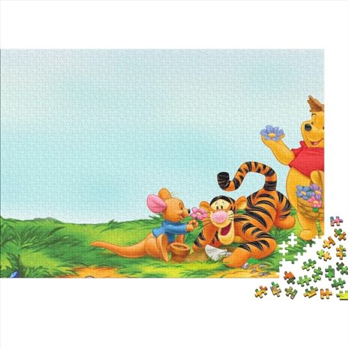 Winnie The Pooh Puzzle, 500 Teile, Holzpuzzle, Spielzeug, Familienspiel, Schwierigkeitsgrad, Herausforderungspuzzles (52x38cm) von WTCBQC