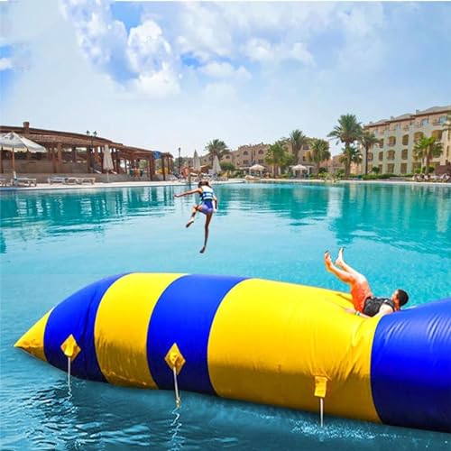 WTDZUCOI Aufblasbarer Springender Wasserklecks Aufblasbares Kissen Katapult-Sprungtasche Wasserpark-Spielzeug Schwebender Aufblasbarer Wassertropfen-Hüpfballon Aufblasbarer,10 * 13ft/3 * 4m von WTDZUCOI