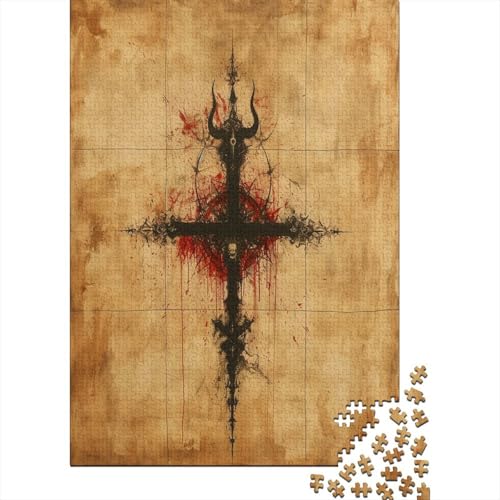 Kreuz Puzzle 1000 Teile, Erwachsene, Klassische Puzzle, Impossible Puzzle,GesKükenlichkeitsspiel Für Die Ganze Familie Erwachsenenpuzzle Ab 14 Jahren Puzzel 1000pcs (75x50cm) von WTORIMPEL