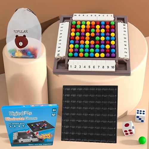 WTZWYFWJ Shut The Box Würfelspiel Spiel 4 Spieler,Elimination Brettspiel,Rainbow Puzzle Schachspiel,Regenbogenball Eliminierung Spiel,Brettspiele Urlaub unterhaltsames Spiel Kneipenspiele von WTZWYFWJ