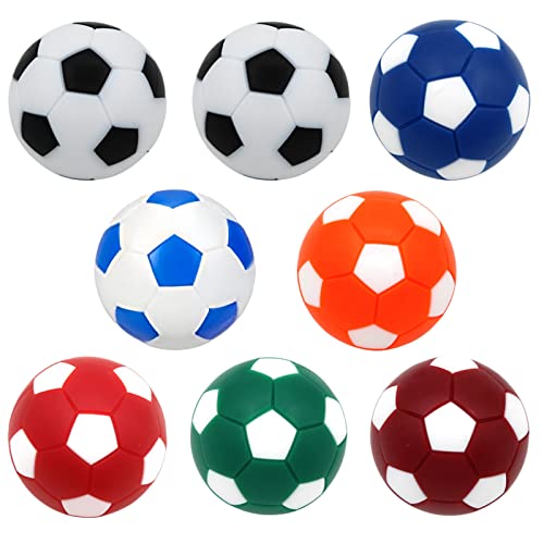 WUDQIJI Tischfußball Kickerbälle 32mm 8 Stück Mini Tischkicker bälle Kicker Bälle Tischkickerbälle Ersatzbälle Mini Sportbälle aus ABS Kunststoff für Erwachsene und Kinder (Vielfarbigkeit) von WUDQIJI