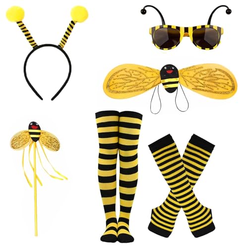 WUERKIYA Bienenkostüm, Damen Karnevalskostüm – Einzigartiges Kostüm für Damen mit Bee Features, Perfekt für Karneval, Fasching, und Erwachsenenpartys, Lange Handschuhe mit Kniestrümpfen WUERKIYA Bienenkostüm, Damen Karnevalskostüm – Einzigartiges Kostüm für Damen mit Bee Features, Perfekt für Karneval, Fasching, und Erwachsenenpartys, Lange Handschuhe mit Kniestrümpfen von WUERKIYA
