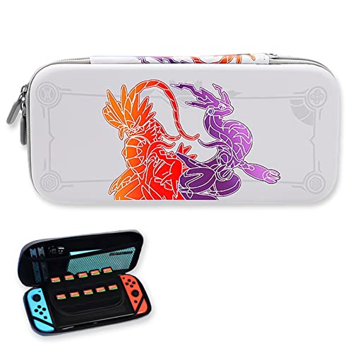 Tasche kompatibel mit Switch and Switch OLED Niedliche Harte Tragetasche Hülle Case Schutzhülle mit Aufbewahrung für 10 Spiele Konsole & Zubehör von WUERKIYA