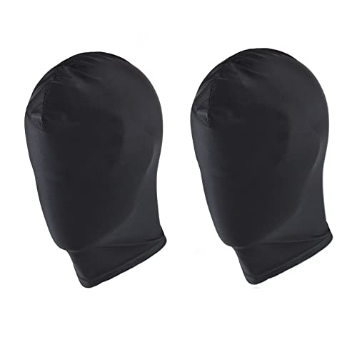 WUERKIYA 2 Stück Vollgesichtsmaske Halloween Milchseide Vollgesichtsmaske Unisex Gesichtslose Maske für Halloween Party Kostüm cool und trendy -Schwarz (Schwarz-1) von WUERKIYA