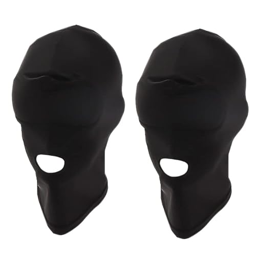 WUERKIYA Vollgesichtsmaske Halloween Milchseide 2 Stück Vollgesichtsmaske Unisex Gesichtslose Maske für Halloween Party Kostüm cool und trendy -Schwarz (Schwarz-2) von WUERKIYA