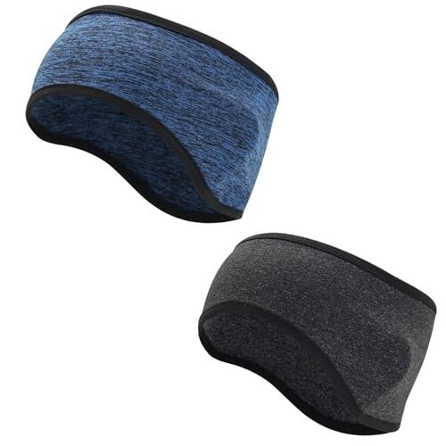 WUERKIYA Fleece Stirnband für Damen & Herren - Warmes, Winddichtes Sport Stirnband mit Ohrenschutz für Winter Sport und Laufen, Fleece Ohrenwärmer Stirnband Sport, Ideal für Jogging & Fahrradhelm von WUERKIYA