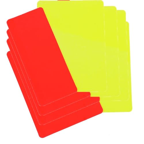 WUJIHE 2/4/8-teiliges PVC-Fußball-Schiedsrichter-Set in Rot und Gelb, Strafkarten-Set, Fußballspiel, Trainingswerkzeug, 7 x 11 cm, Sportzubehör (8 Stück) von WUJIHE