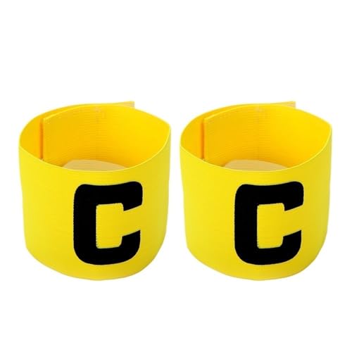 WUJIHE Fußball-Armband für Kinder und Erwachsene, Fußball-Armband, Führer, Wettbewerb, Geschenk, Fußballkapitän, Gruppenarmband, Fußballtraining (2 Stück, gelb) von WUJIHE