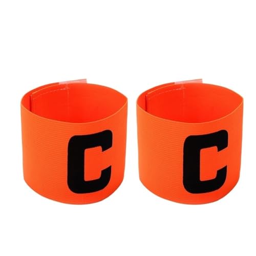 WUJIHE Fußball-Armband für Kinder und Erwachsene, Fußball-Armband, Führer, Wettbewerb, Geschenk, Fußballkapitän, Gruppenarmband, Fußballtraining (2 Stück, orange) von WUJIHE