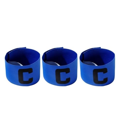 WUJIHE Fußball-Armband für Kinder und Erwachsene, Fußball-Armband, Führer, Wettbewerb, Geschenk, Fußballkapitän, Gruppenarmband, Fußballtraining (3 Stück, blau) von WUJIHE