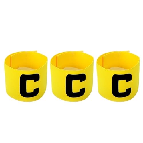 WUJIHE Fußball-Armband für Kinder und Erwachsene, Fußball-Armband, Führer, Wettbewerb, Geschenk, Fußballkapitän, Gruppenarmband, Fußballtraining (3 Stück, gelb) von WUJIHE