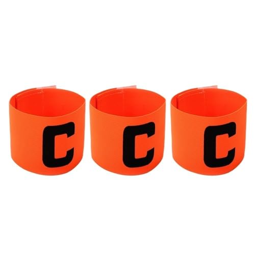 WUJIHE Fußball-Armband für Kinder und Erwachsene, Fußball-Armband, Führer, Wettbewerb, Geschenk, Fußballkapitän, Gruppenarmband, Fußballtraining (3 Stück, orange) von WUJIHE