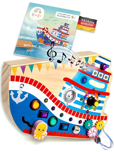 WUKI-Wundervolle Kinderwelt Montessori Busy Board -interaktives Lernspielzeug- Motorikbrett-Busy Board Montessori Board- Beschäftigung Auto - Flugzeugbeschäftigung-Activity Board - Sensorik-Toy von WUKI-Wundervolle Kinderwelt