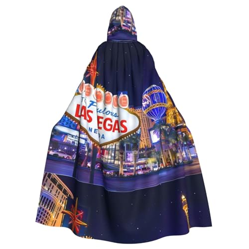 Las Vegas Night City Damen Herren Karnevals-Umhang mit Kapuze, Cosplay-Kostüm, Umhang, 185 cm von WURTON