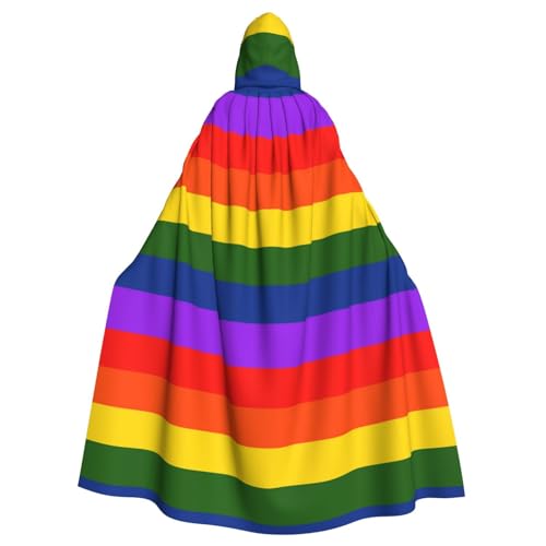 Umhang mit Regenbogen-Flagge, für Damen und Herren, mit Kapuze, Cosplay-Kostüme, 185 cm von WURTON